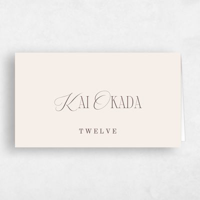 Chocolate, Brown Wedding Place Card - Summit