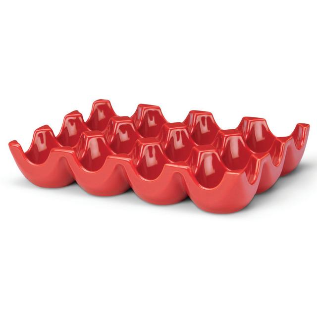 Rachael Ray™ Stoneware Sittin' Pretty® 12-Cup Egg Tray in Red