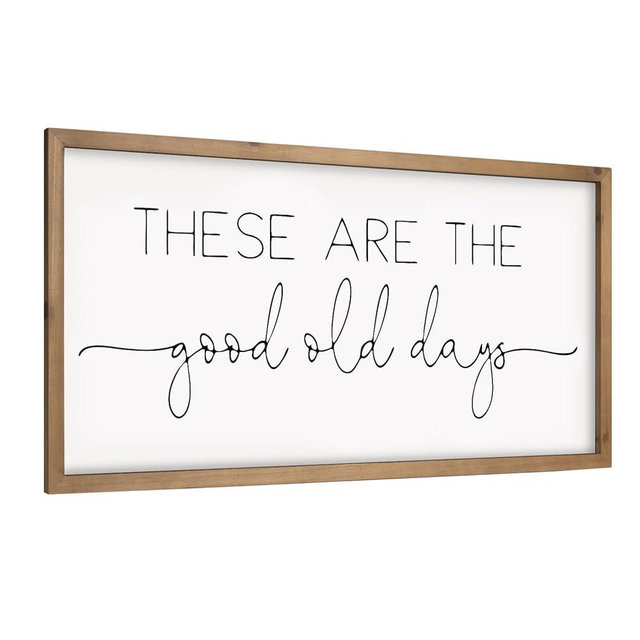 flangairy 24.8×12.6 Inches These Are The Good Old Days Sign Decor, Rustic Wooden Family Motivational Quote Wall Art for Home Living Room Entryway Bedroom Farmhouse Decoration