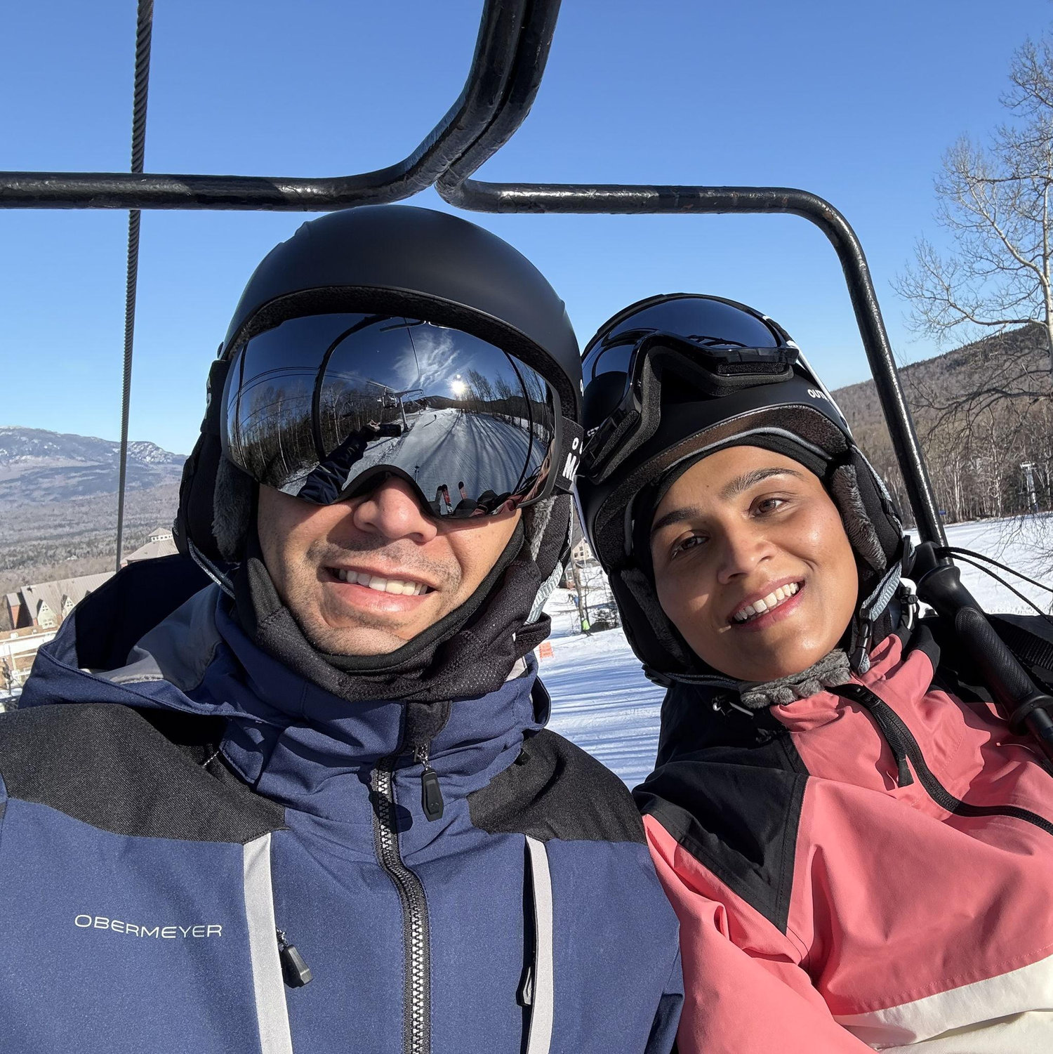 Back on the ski lift...this time in our new home Maine!
