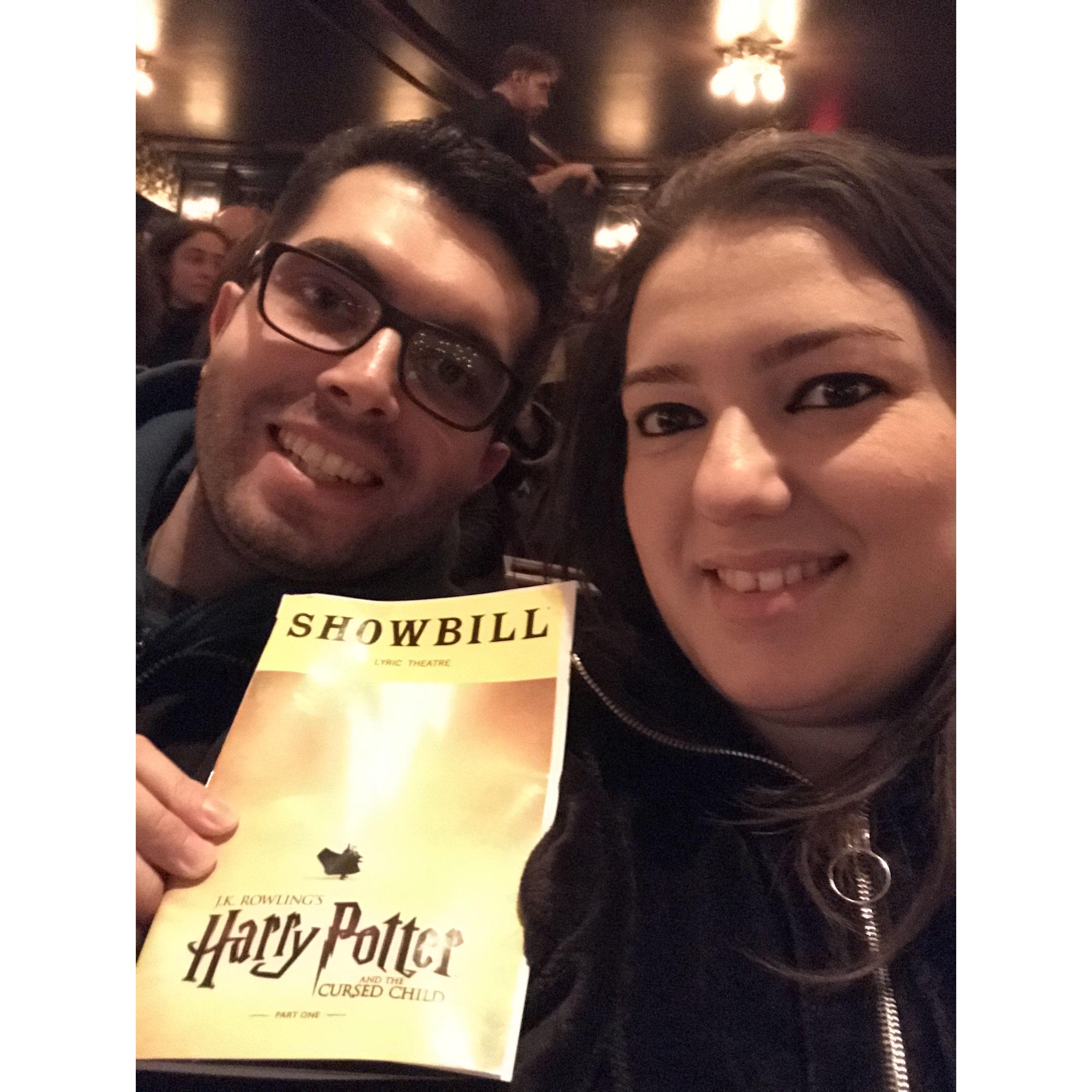 Date night watching Harry Potter on Broadway