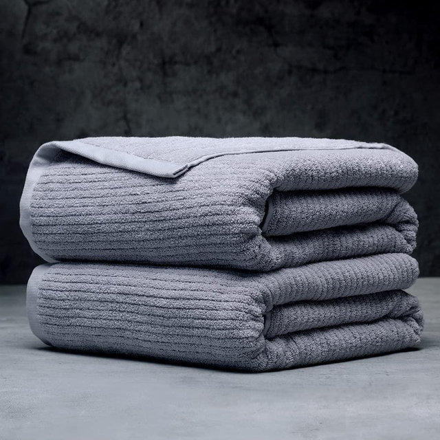 LUXOME Luxury Performance 2-Piece Bath Sheet Set | Oversized for 50% More Coverage | Highly Absorbent | 36" W x 70" L | Pebble (Light Grey)