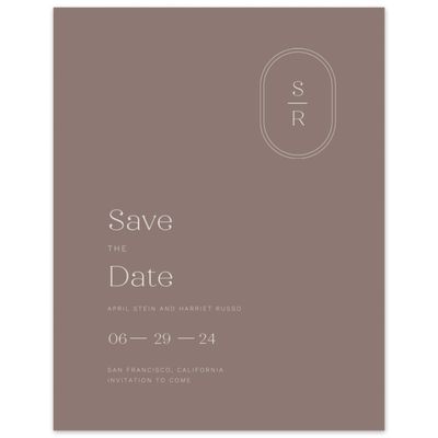 Taupe, Brown Wedding Digital Save the Date - Bridgetown Corner