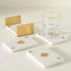 Ace Marble Coasters, Set of 4