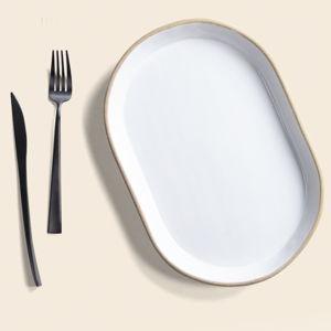 Toasted-White Medium Oval Platter