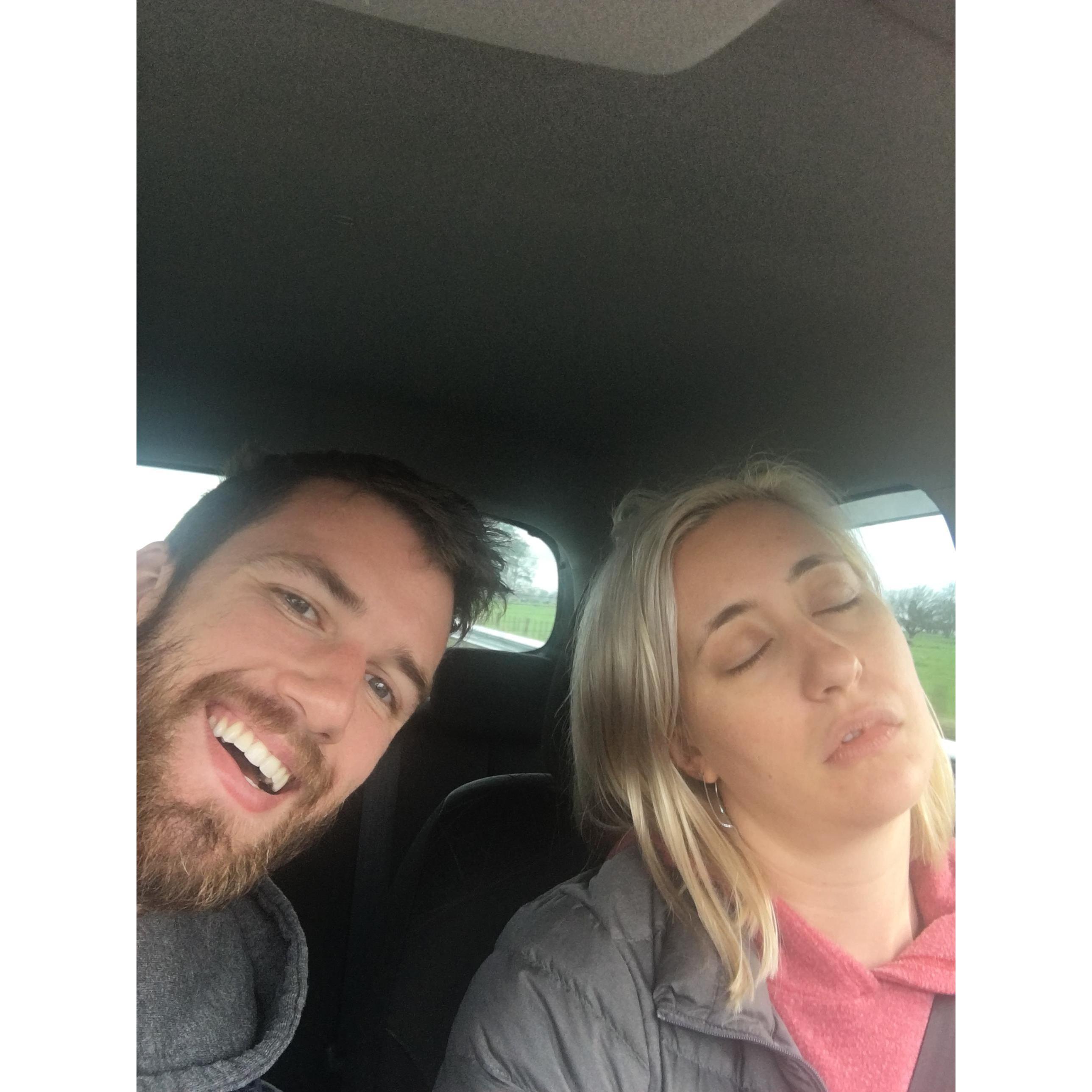 Fun Fact: Corey was driving on the wrong side of the road in NZ for the first time and trying to get this candid to add to the collection...