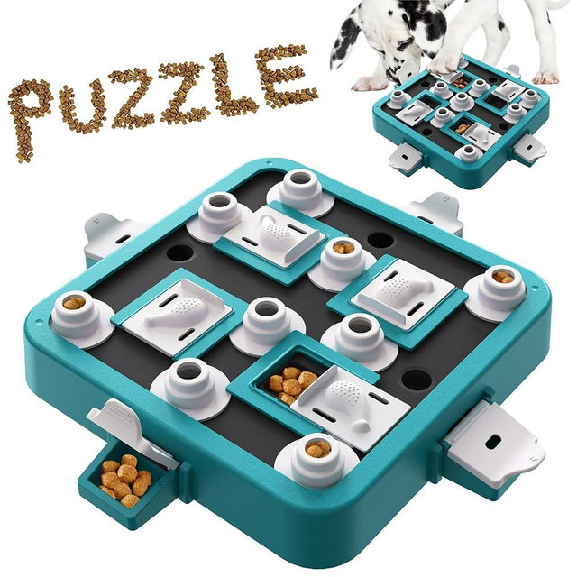 Dog Puzzle Toy Mental Stimulation - Level 3 in 1 Dogs Food Feeder Puzzle, Dog Treat Puzzle Feeder (Advanced-Mars Green Board)