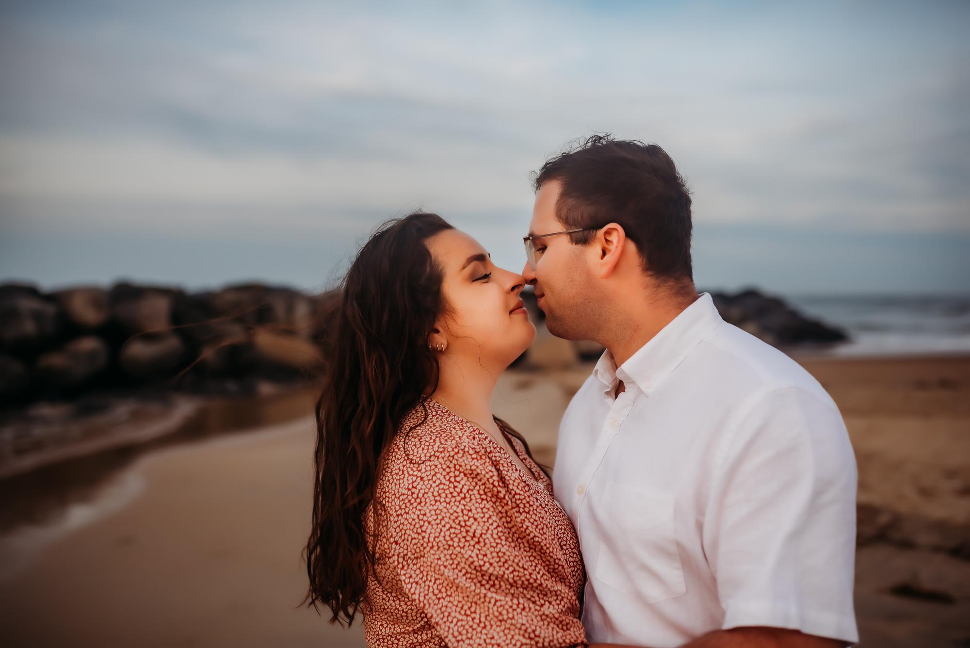 Engagement pictures at Fort Story Beach.