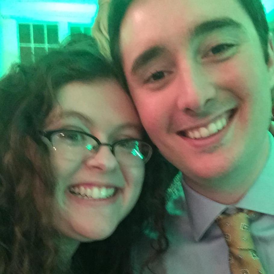 Our first formal party together, January 2016.