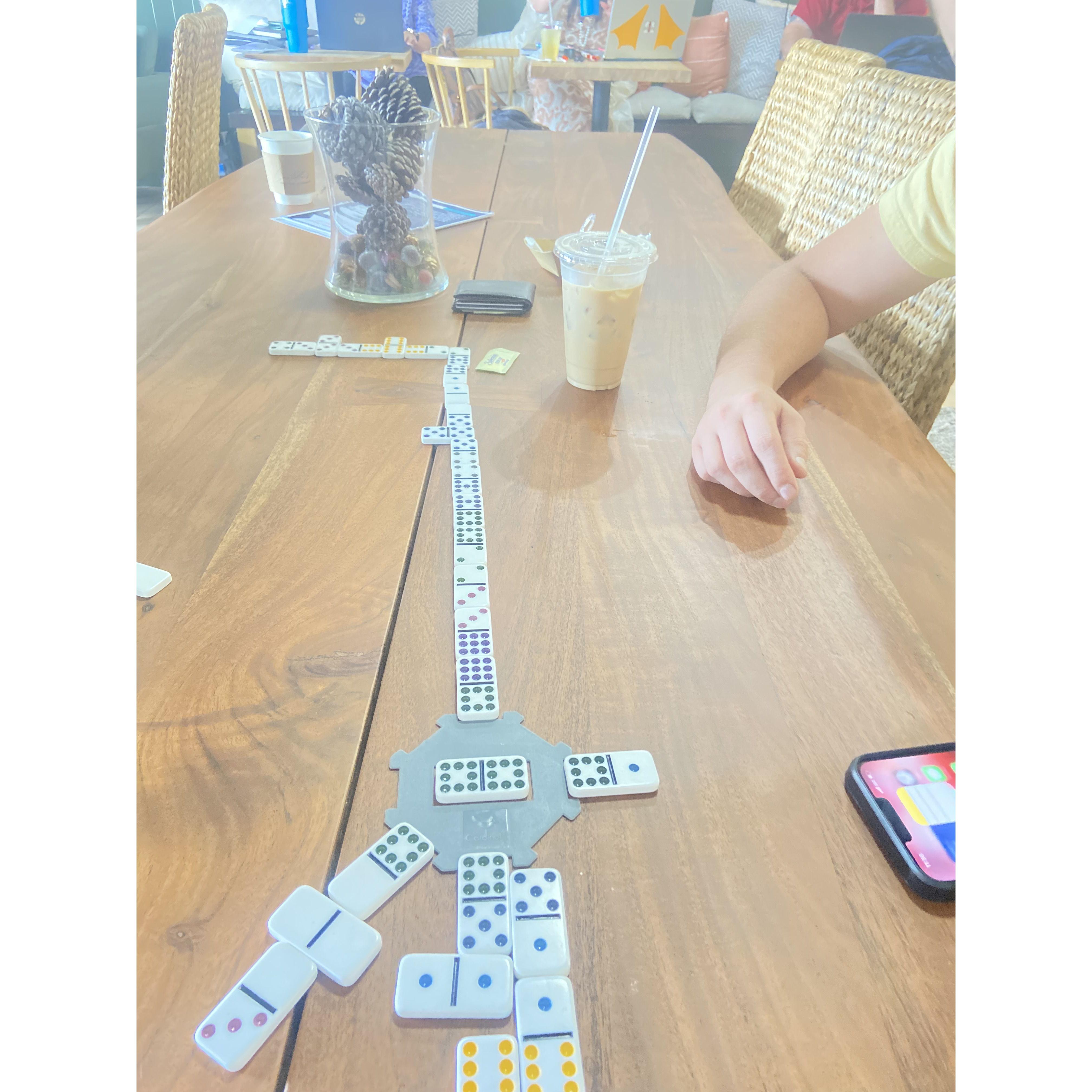 VERY VERY First Date! Playing Dominoes at a Coffee Shop.