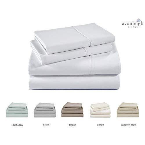 400 Thread Count 100% Cotton Sheet-Bright White-Queen Sheet Set,4 Piece Long Staple Combed Cotton Sheet Set, Breathable, Supremely Soft and Silky Sateen Weave, Fits Mattress Upto 18 Inches Deep Pocket