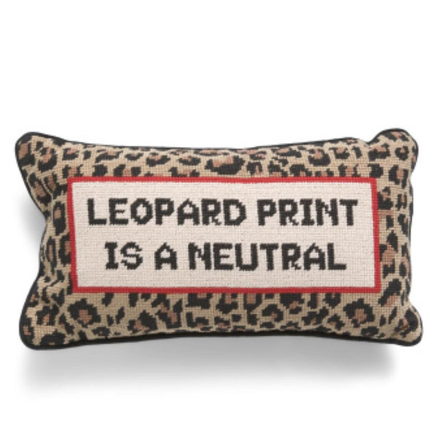 8x14 Leopard Print Is A Neutral Needlepoint Pillow | Throw Pillows | Marshalls