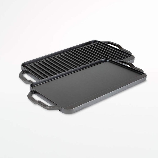 Lodge ® Chef Collection Seasoned Cast Iron Double Burner Reversible Grill/Griddle