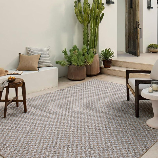 Loloi Amber Lewis Topanga Collection TOP-02 Natural/Silver 5'-3" x 7'-6" Indoor/Outdoor Area Rug