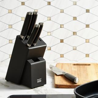 Leo Graphite Stainless Steel 6-Piece Knife Block Set