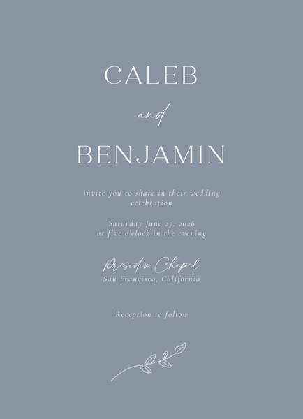Oakbrook Classic | Periwinkle Gray | Zola Wedding Invitations