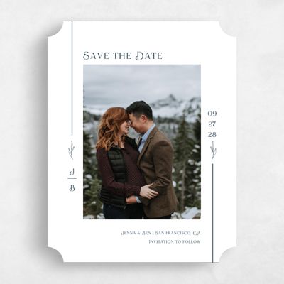 White Ticket Wedding Save the Date - Hartington Photo
