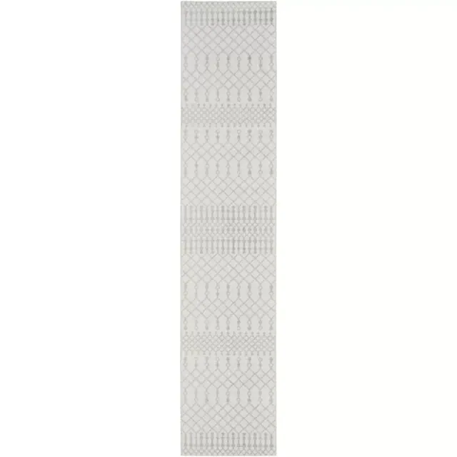 Nourison Astra Machine Washable 2'2" x 10' Ivory Bohemian Indoor Bathroom, Kitchen Runner Rug