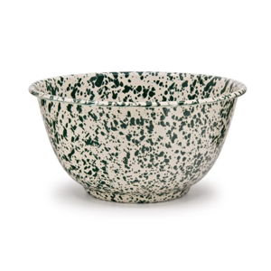 Splatter Large Salad Bowl- Green and Cream