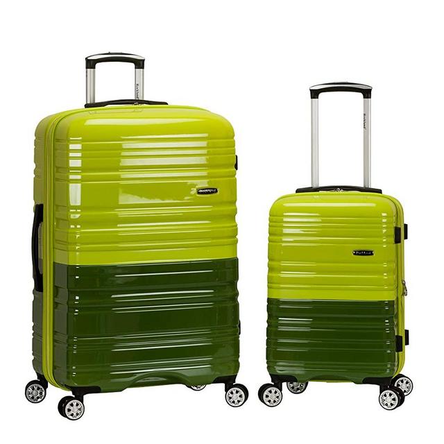 Rockland Melbourne Hardside Expandable Spinner Wheel Luggage, Two Tone Green, 2-Piece Set (20/28)