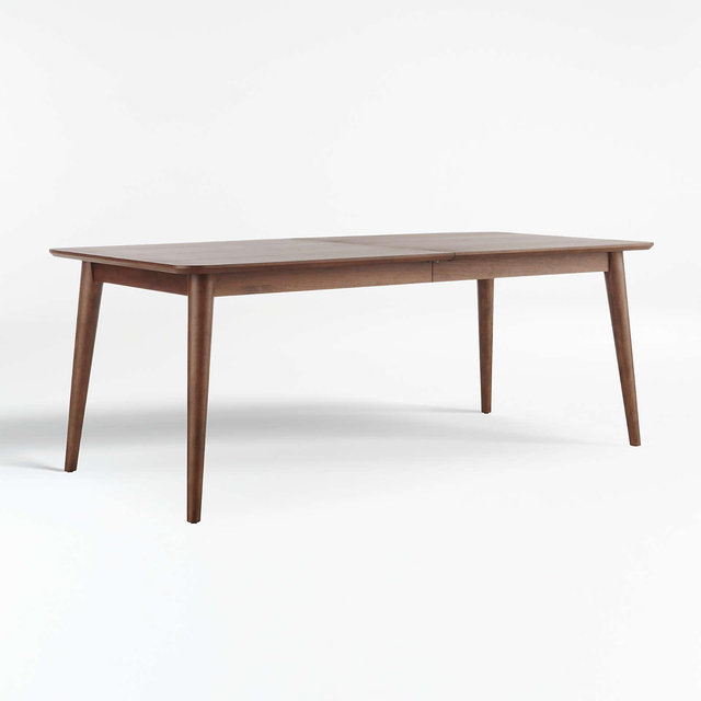 Tate 78"-114" Walnut Extendable Midcentury Dining Table