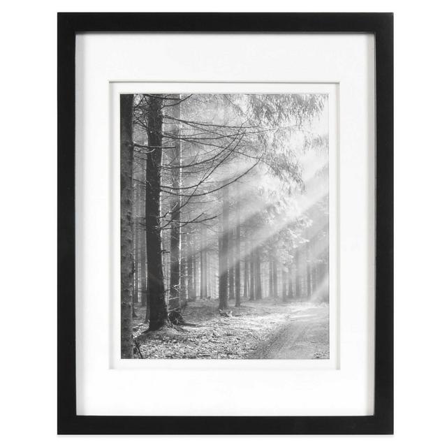 Real Simple® Black Wood Wall Frame with White Double Mat for 8-Inch x 10-Inch Photo