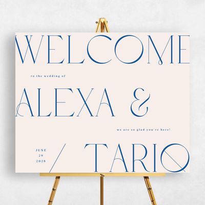 Cobalt, Blue Wedding Sign - Gothenburg Landscape