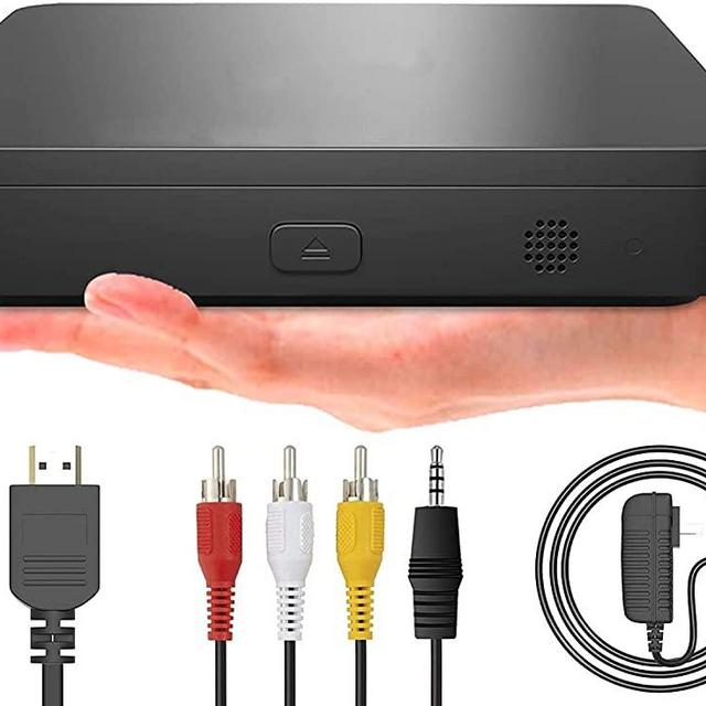 Ultra Mini Blue Ray DVD Player for TV, HD 1080P Blu-ray Disc Player Home Theater Streaming Support All-Region DVDs and Region 1 Blu-ray Disc, Built-in USB, NTSC/PAL System, Include HDMI AV Cables