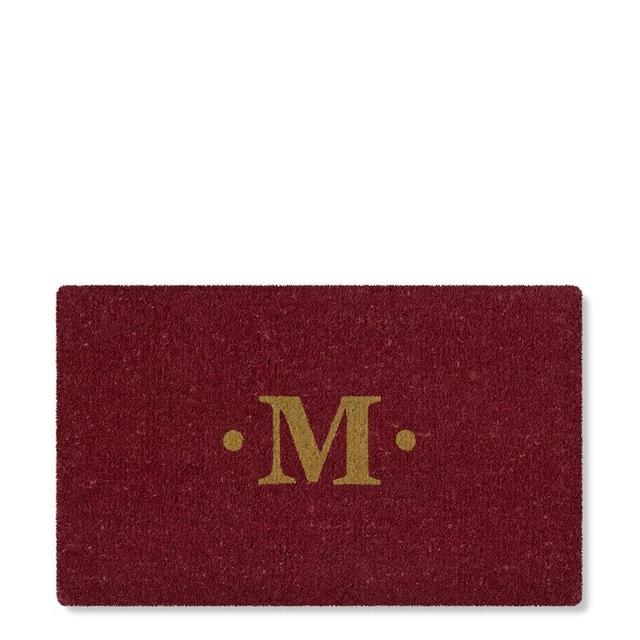 Inverted Red Monogram Doormat