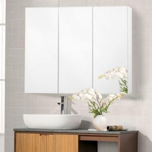 Costway 36'' Wide Wall Mount Mirrored Bathroom Medicine Cabinet Storage 3 Mirror Door by Costway