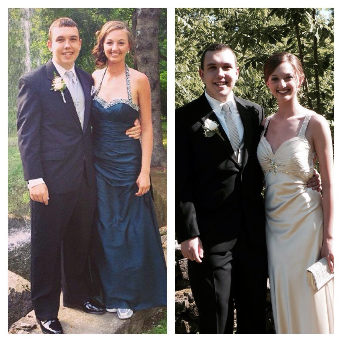 These were both our Junior and Senior Proms. This was the last time we were in formal wear!