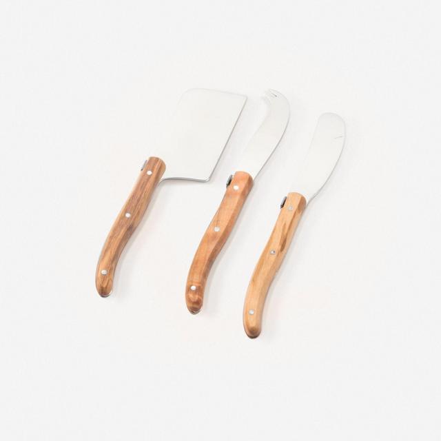 Laguiole Mini Cheese Set, Olivewood (set of 3)