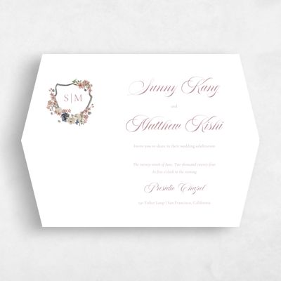 Pink Diamond Wedding Invitation - Windansea Landscape