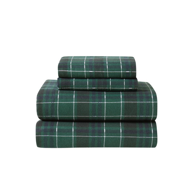 London Fog Super Soft Cotton Flannel 4 Piece Sheet Set, King
