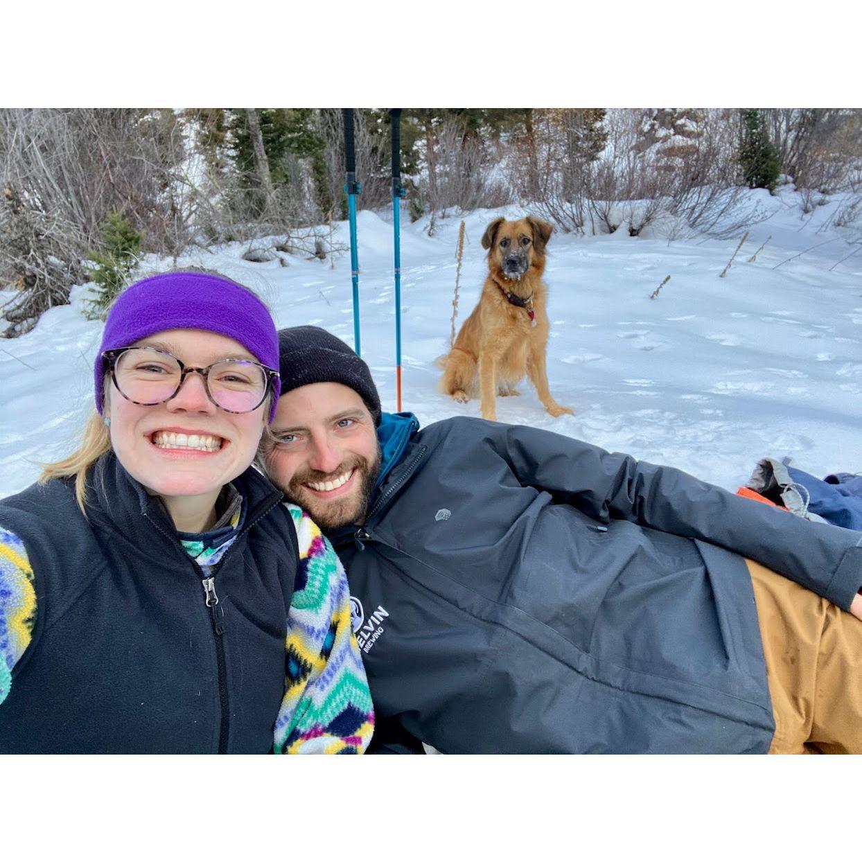 Snowshoeing the day after our first Thanksgiving