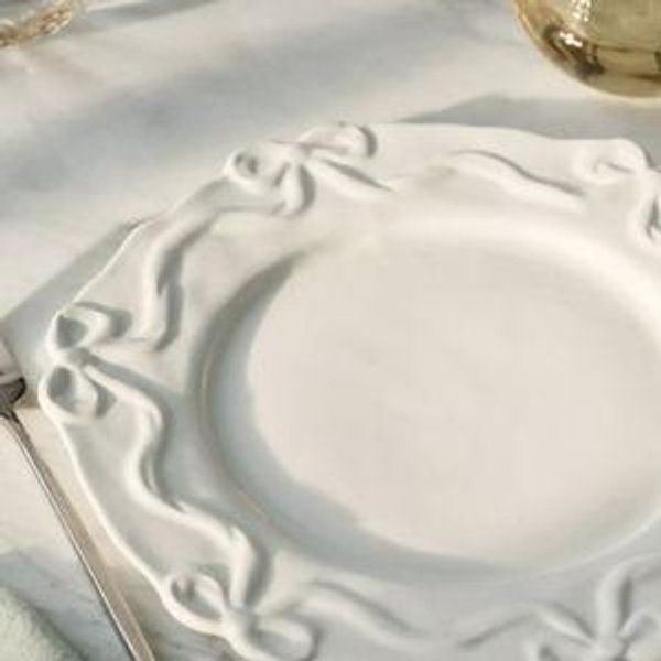 Benedita Bow Stoneware Dinner Plates, Set of 4