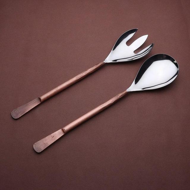 Copper Antique Celia Design 2 Pcs. Salad Serving Set