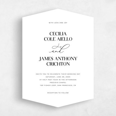 White Diamond Wedding Invitation - Margret Portrait