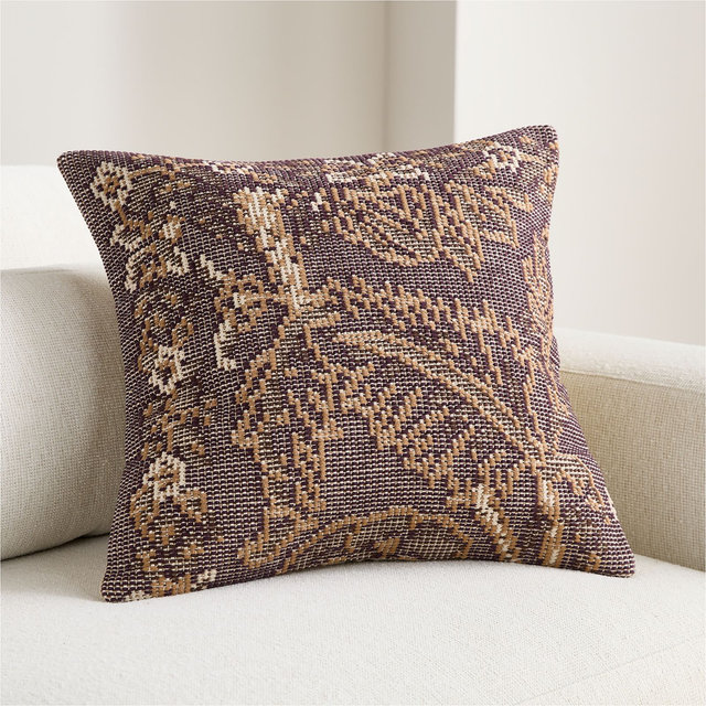 Hillsfield Organic Cotton 20"x20" Deep Burgundy Throw Pillow Cover