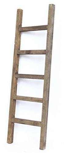 BarnwoodUSA Rustic Farmhouse Decorative Ladder - Our 4 ft Ladder can be Mounted Horizontally or Vertically and is Crafted from 100% Recycled and Reclaimed Wood | No Assembly Required | Brown