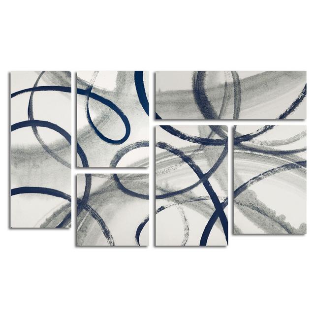 Trademark Fine Art Calligraphia Navy 3.9-Foot x 2.3-Foot Multi Panel Canvas Wall Art