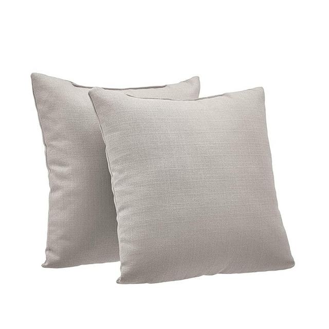 AmazonBasics 2-Pack Linen Style Decorative Throw Pillows - 18" Square, Taupe