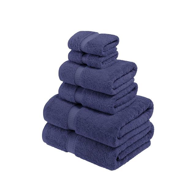 Superior Highly Absorbent 6 Piece Egyptian Cotton Ultra Plush Solid Assorted Bath Towel Set
