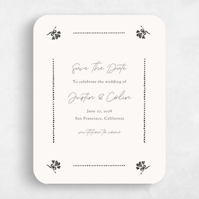 Beige Rounded Wedding Save the Date - Coeur Portrait