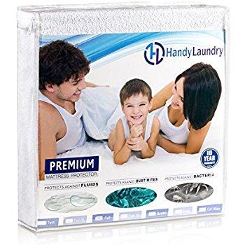 King Size SafeRest Premium Hypoallergenic Waterproof Mattress Protector - Vinyl Free