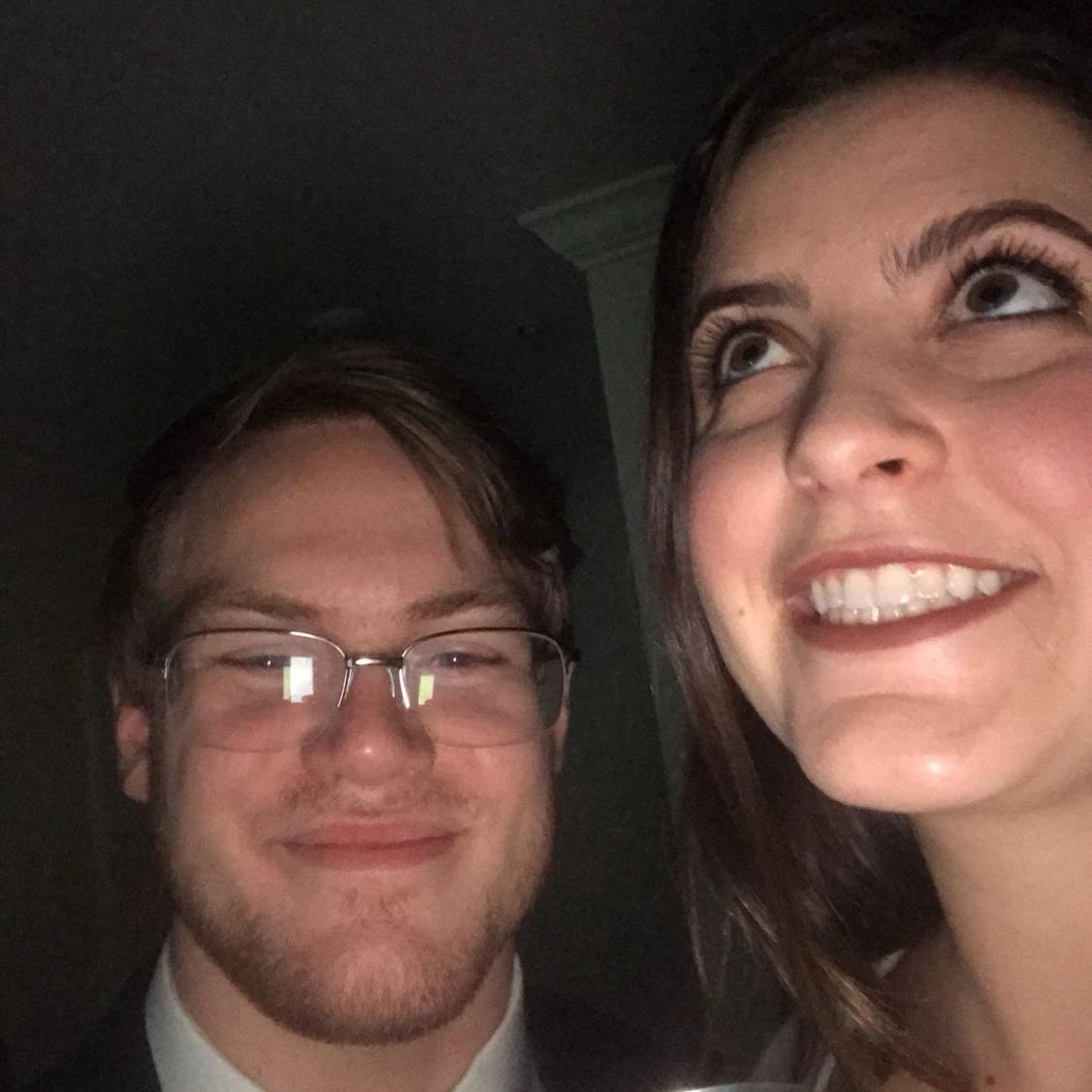 Our first picture together! Dylan's wrestling formal Fall 2019