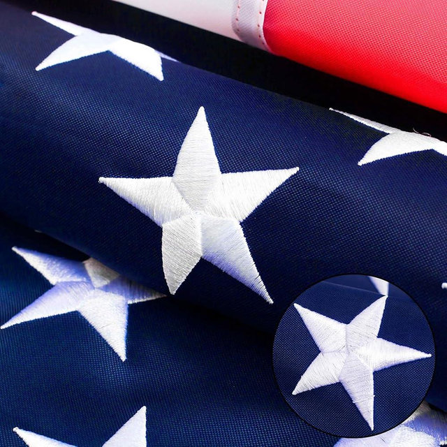 American flag 3x5 FT for Outside, Heavy Duty Polyester USA Flag Outdoor with Embroidered Stars, Sewn Stripes, US Flag with Brass Grommets for Indoor, Outdoor, All Weather