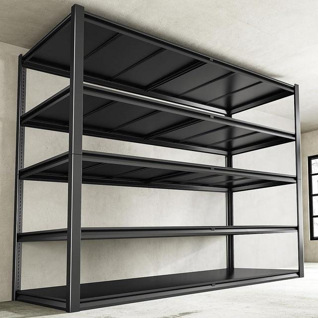 REIBII 55" W Garage Shelving, 3000LBS Garage Storage Shelves Heavy Duty Shelving Adjustable Metal Shelving Unit for Storage Rack Garage Shelves Industrial Storage Shelf 55" W x 26" D x 78" H