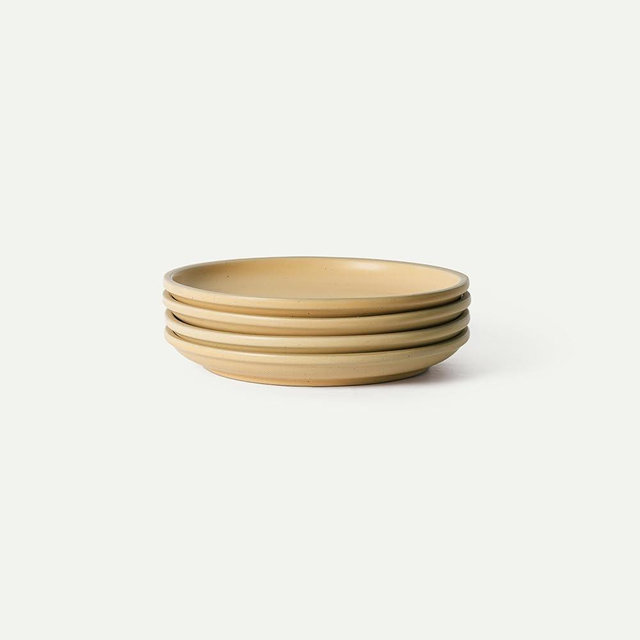 MORA Large Plates Set of 4, 10.5 inch Ceramic Pottery Dinner Plates - Microwave, Oven and Dishwasher Safe - Merrigold