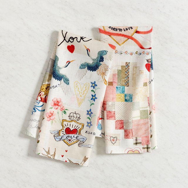 Devin Cotton Tea Towels, Set of 2 - Multi